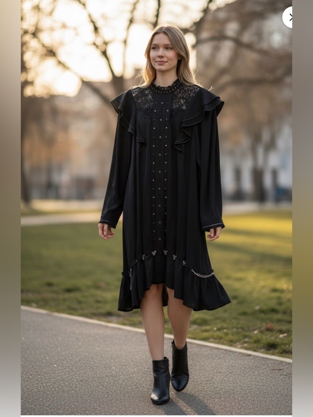 COACH Washed Silk Chain Dress (size 8)